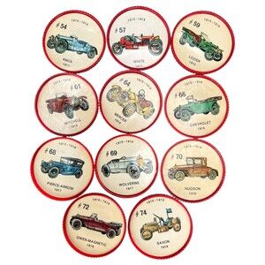 Jell-O Hostess Picture Wheel Cars Automobiles 11pc Random Bundle 1910s Red